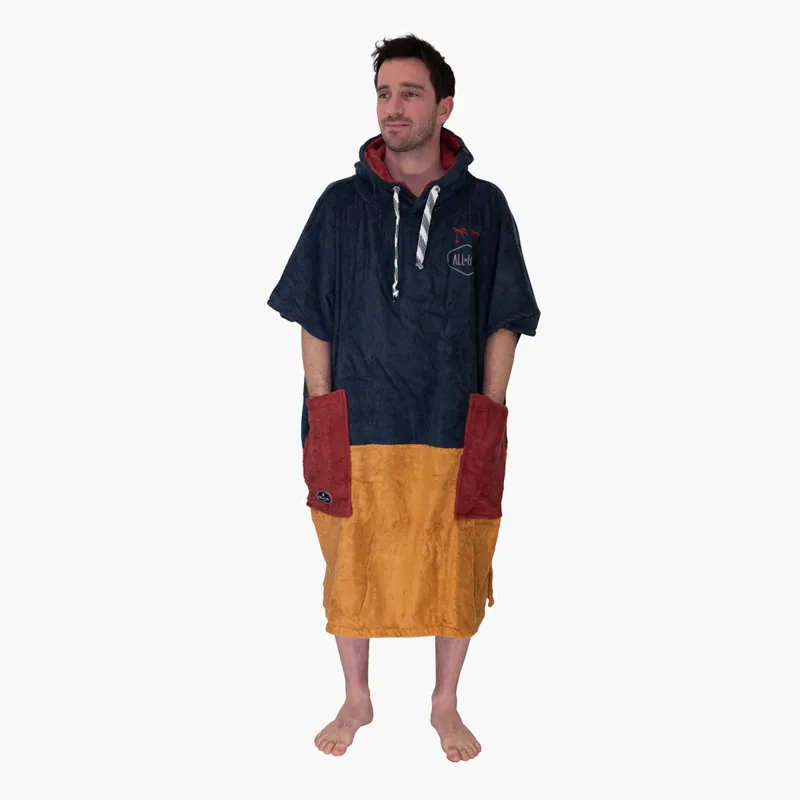 All In Poncho Mens Organic Bamboo Blue/Beige